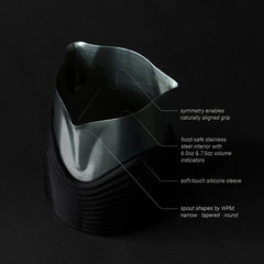 WPM KIMERA Tri-Spout Handleless Espresso Steaming Milk Frothing Pitcher | Stainless Steel | Milk Jug & Barista Tool for Cappuccino & Latte, Amateurs, Professionals & Coffee Lover, 500 ML