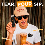 Doppio Liquid Coffee - Starter Pack | Original, Hazelnut & Salted Caramel (15 Sachets - Ready in Seconds)