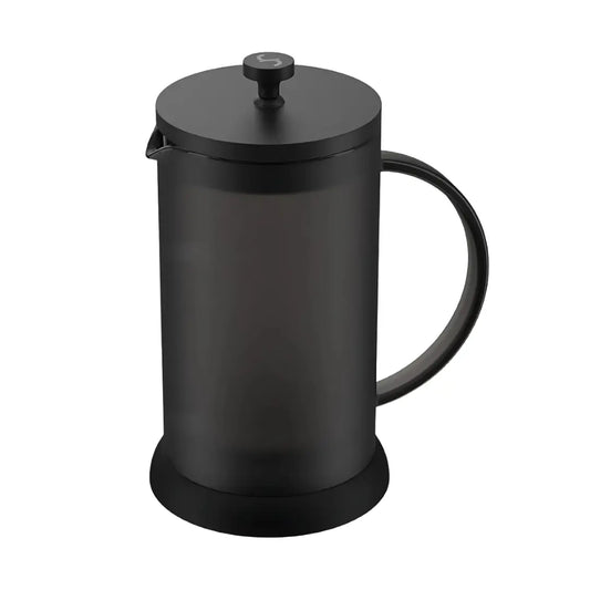 Joy Resolve Double Walled Glass French Press Coffee Maker - 1000 ML / 1 Litre, 4-Layer Filteration System, Brew Coffee or Tea, Hot or Cold, Keeps Hot or Cold - 40% More, BLACK