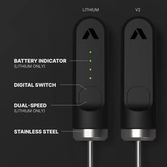 Subminimal Handheld NanoFoamer Lithium Rechargeable Performance Milk Foamer, Waterproof, Dual-Speed, Stainless Steel | Microfoamed Milk in 30 Seconds, Barista-Style Coffee Drinks at Home | BLACK