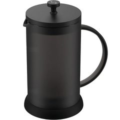 Joy Resolve Double Walled Glass French Press Coffee Maker - 1000 ML / 1 Litre, 4-Layer Filteration System, Brew Coffee or Tea, Hot or Cold, Keeps Hot or Cold - 40% More, BLACK