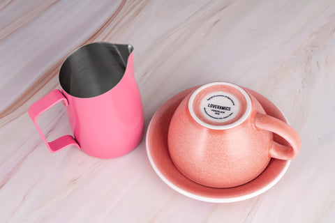 Love Ceramics Pink Latte Art Set