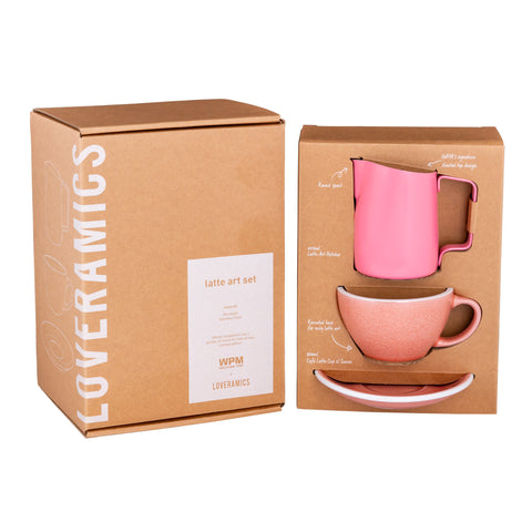 Love Ceramics Pink Latte Art Set