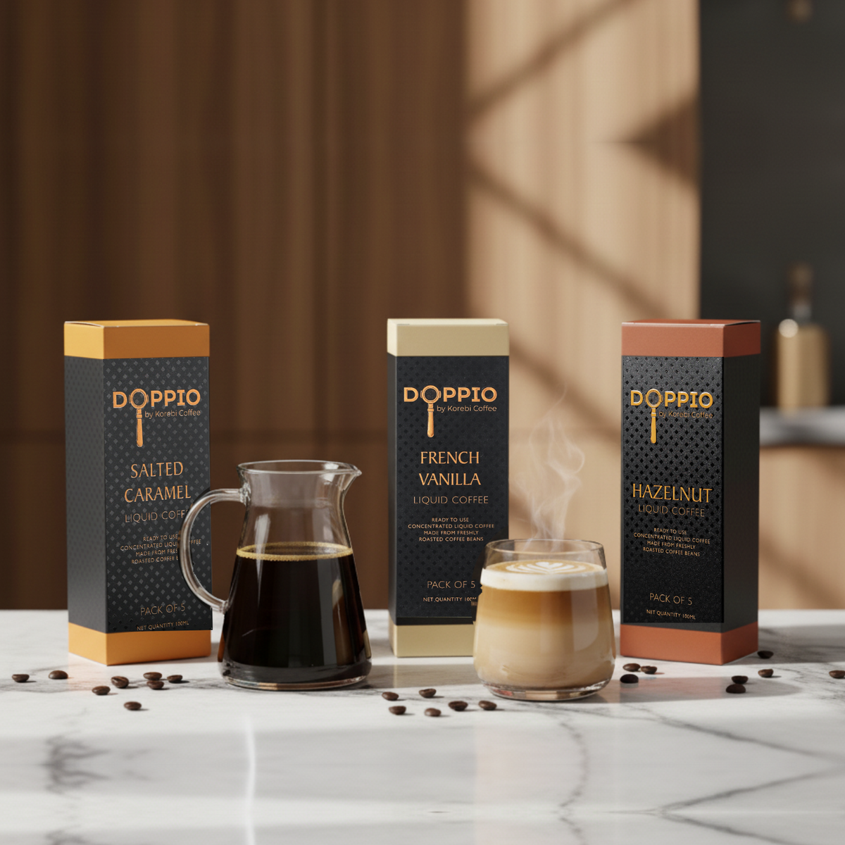 Doppio Latte-Ready Flavors - Salted Caramel, French Vanilla, Hazelnut