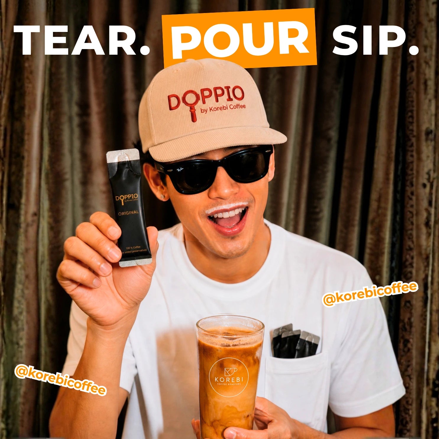 Doppio Liquid Coffee - Starter Pack | Original, Hazelnut & Salted Caramel (15 Sachets - Ready in Seconds)