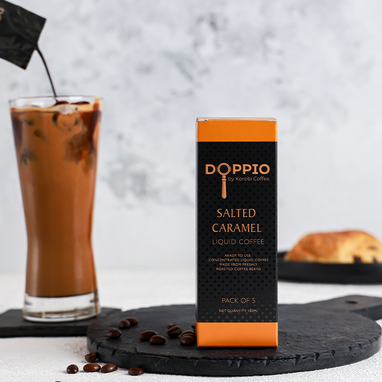 Salted Caramel - Doppio Instant Liquid Coffee Concentrate (Pack of 30 Sachets)