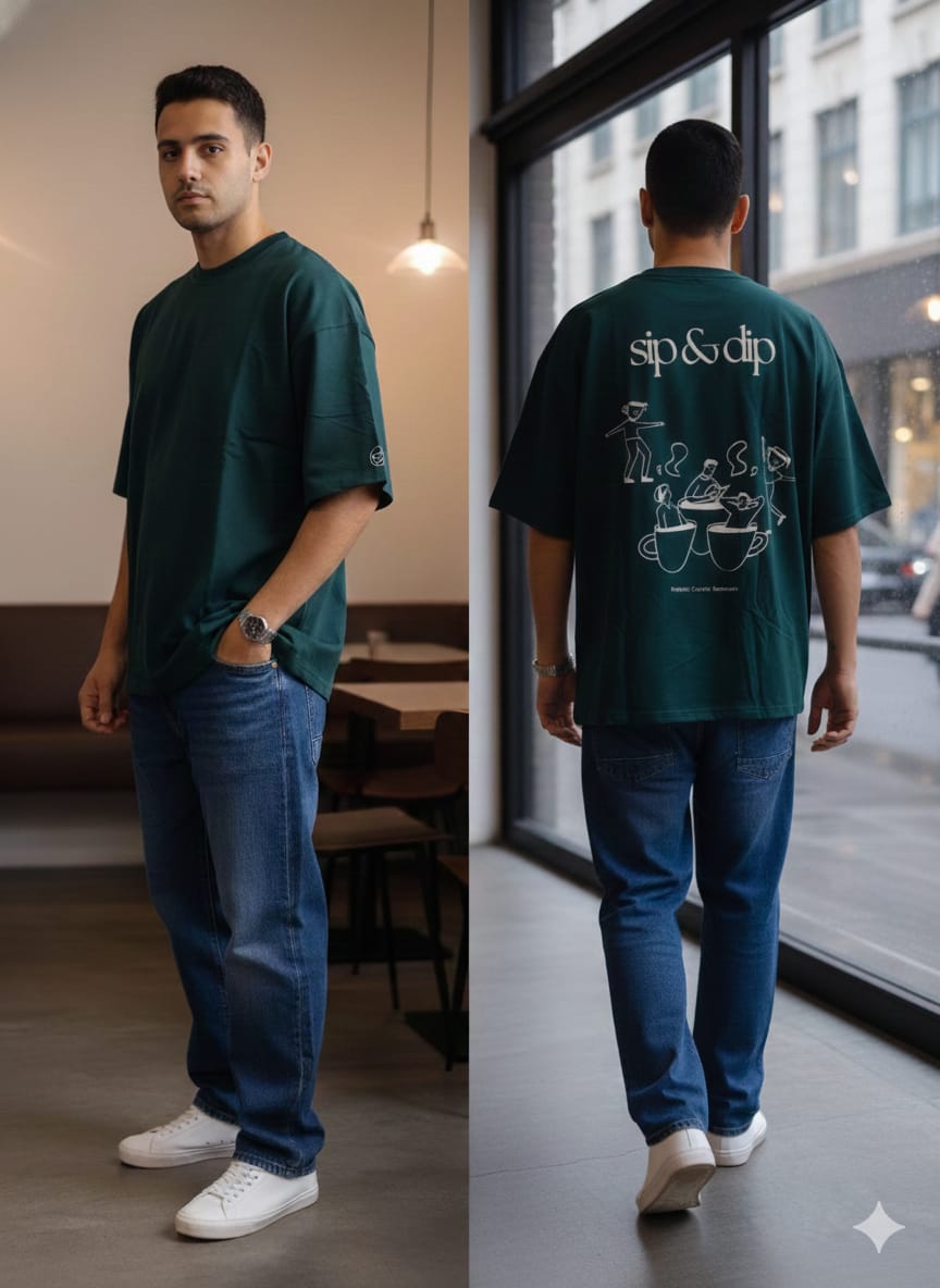 Korebi Sip & Dip Oversized T-Shirt (Unisex) – Size Down Recommended