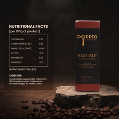 Hazelnut - Doppio Instant Liquid Coffee Concentrate (Pack of 30 Sachets)